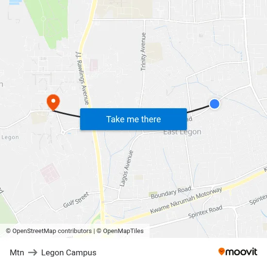 Mtn to Legon Campus map