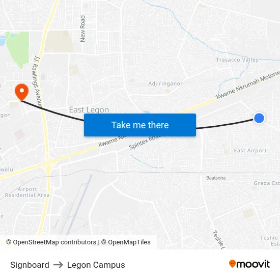 Signboard to Legon Campus map