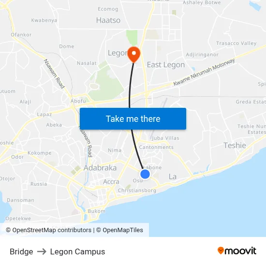 Bridge to Legon Campus map