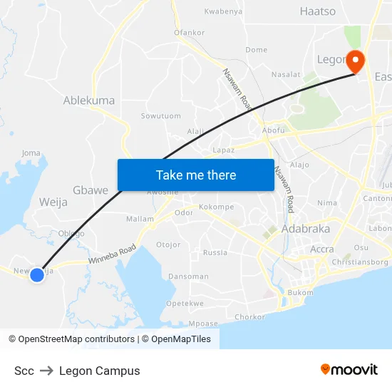 Scc to Legon Campus map