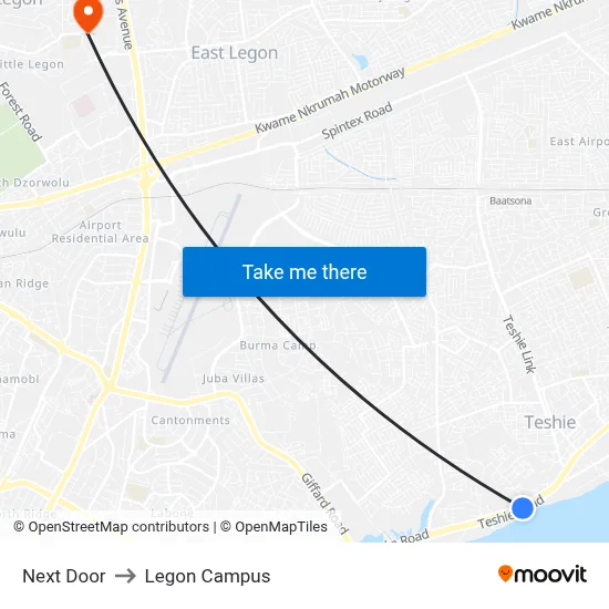 Next Door to Legon Campus map