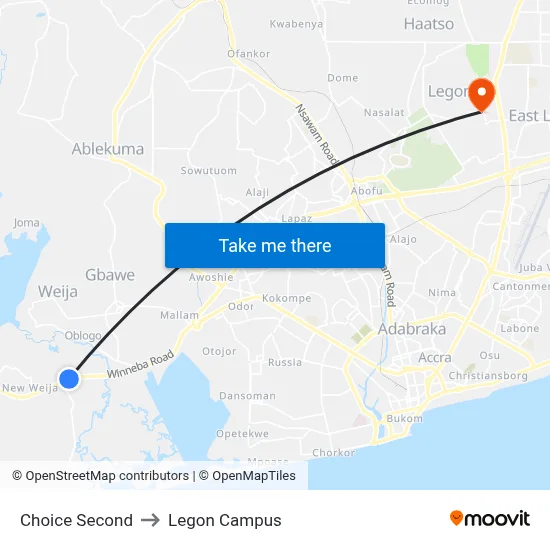 Choice Second to Legon Campus map