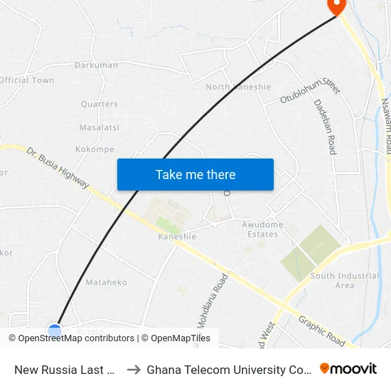 New Russia Last Stop to Ghana Telecom University College map