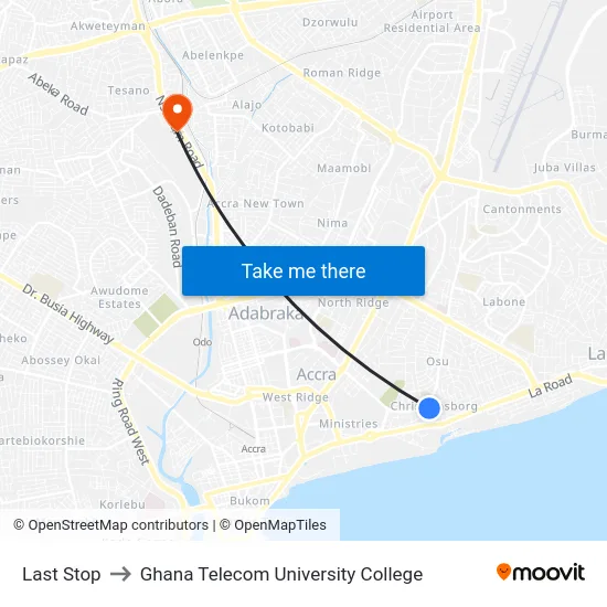 Last Stop to Ghana Telecom University College map