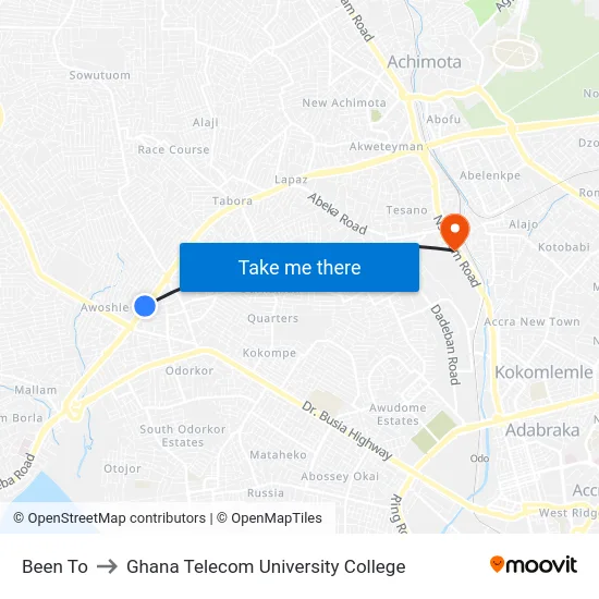 Been To to Ghana Telecom University College map