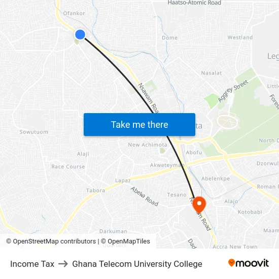 Income Tax to Ghana Telecom University College map