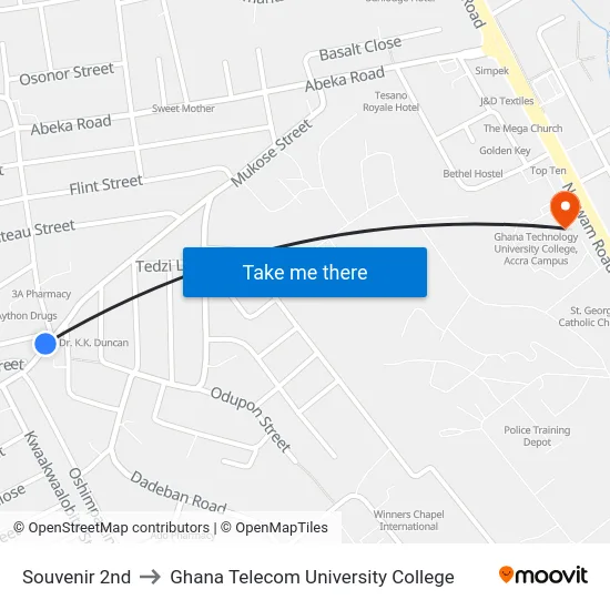 Souvenir 2nd to Ghana Telecom University College map