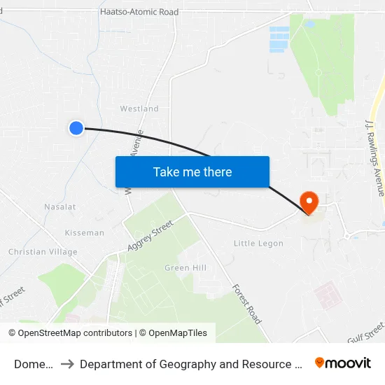 Dome Pillar 2 to Department of Geography and Resource Development, University of Ghana map