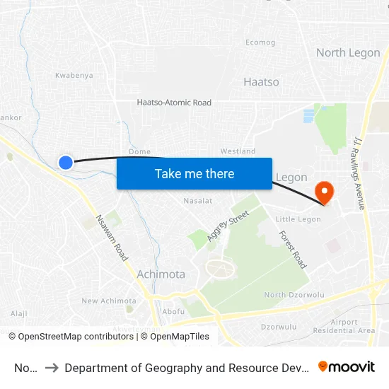 No Way to Department of Geography and Resource Development, University of Ghana map