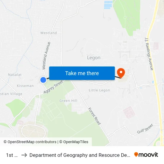 1st Curve to Department of Geography and Resource Development, University of Ghana map