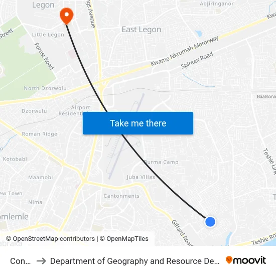 Container to Department of Geography and Resource Development, University of Ghana map