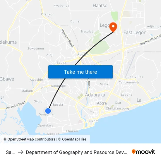 Sahara to Department of Geography and Resource Development, University of Ghana map
