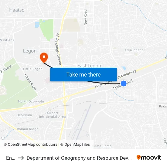 Energy to Department of Geography and Resource Development, University of Ghana map
