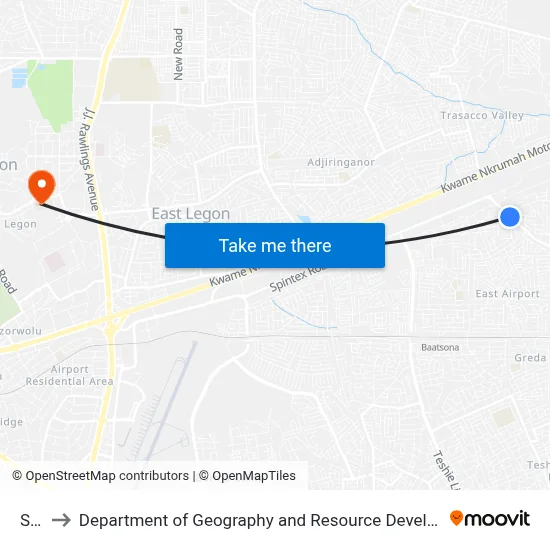 Shell to Department of Geography and Resource Development, University of Ghana map