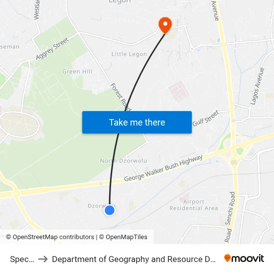 Special Ice to Department of Geography and Resource Development, University of Ghana map
