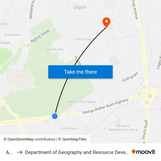 Abase to Department of Geography and Resource Development, University of Ghana map