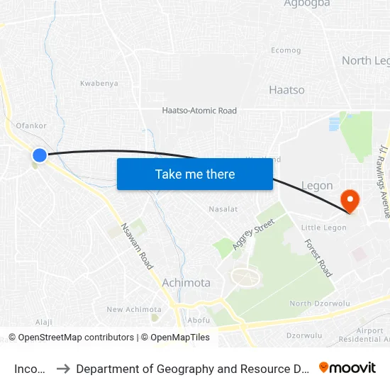 Income Tax to Department of Geography and Resource Development, University of Ghana map