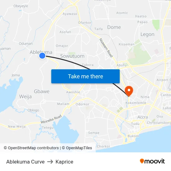 Ablekuma Curve to Kaprice map