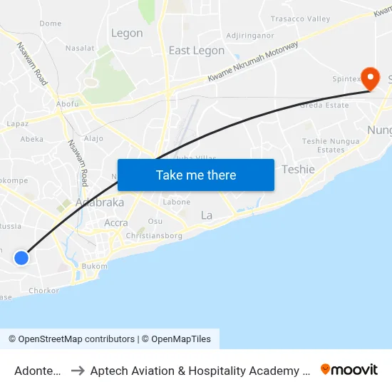 Adonteng to Aptech Aviation & Hospitality Academy Gh. map