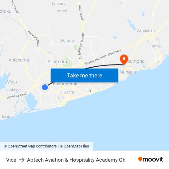 Vice to Aptech Aviation & Hospitality Academy Gh. map