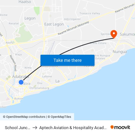 School Junction to Aptech Aviation & Hospitality Academy Gh. map