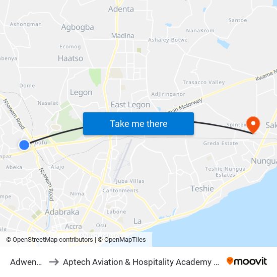 Adwenpa to Aptech Aviation & Hospitality Academy Gh. map