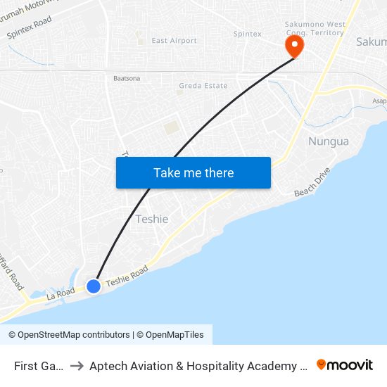 First Gate to Aptech Aviation & Hospitality Academy Gh. map