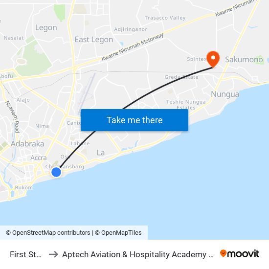 First Stop to Aptech Aviation & Hospitality Academy Gh. map