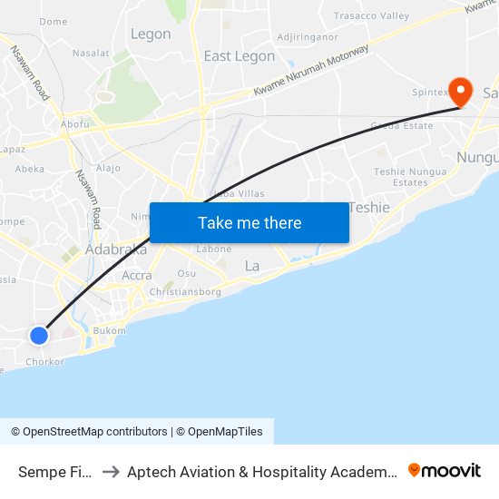 Sempe First to Aptech Aviation & Hospitality Academy Gh. map