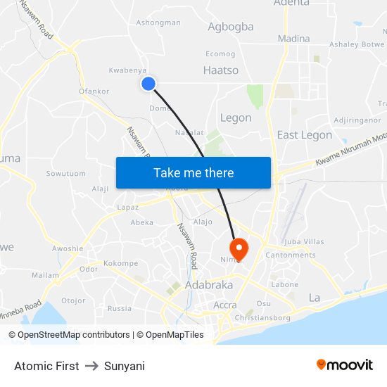 Atomic First to Sunyani map