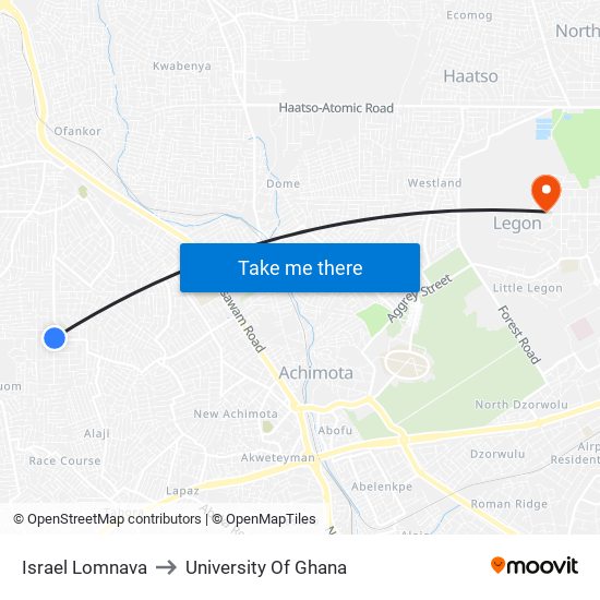 Israel Lomnava to University Of Ghana map
