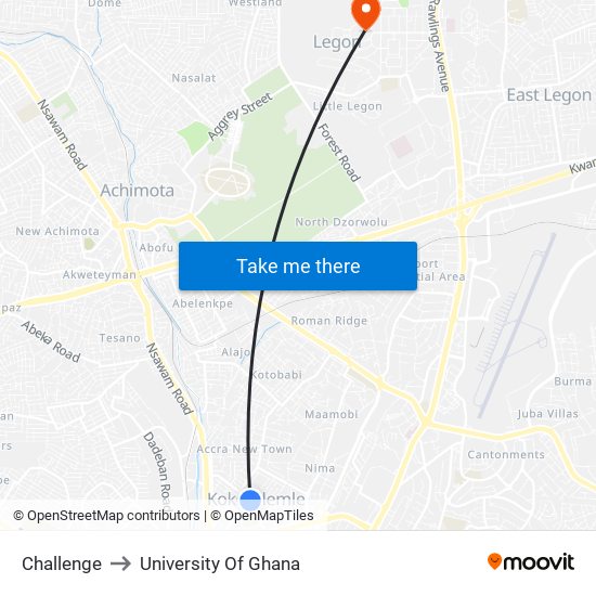 Challenge to University Of Ghana map