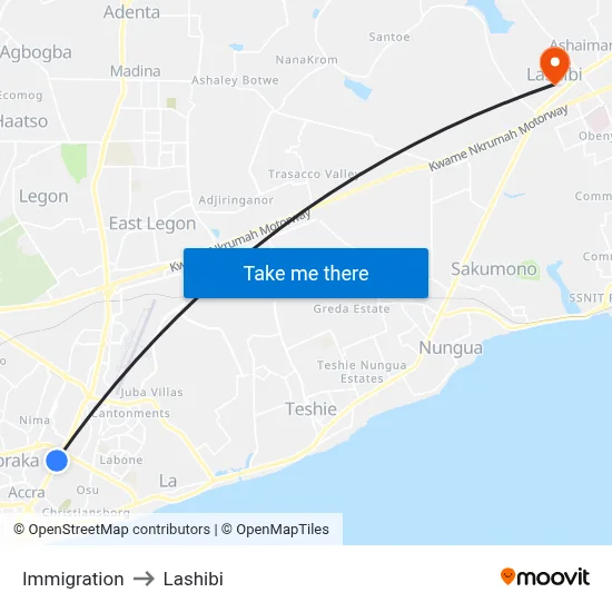 Immigration to Lashibi map