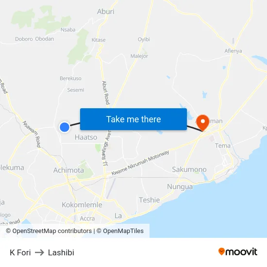 K Fori to Lashibi map