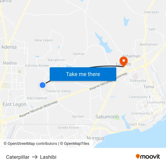 Caterpillar to Lashibi map