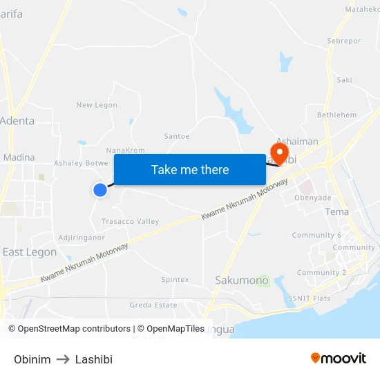 Obinim to Lashibi map