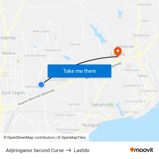 Adjiringanor Second Curve to Lashibi map