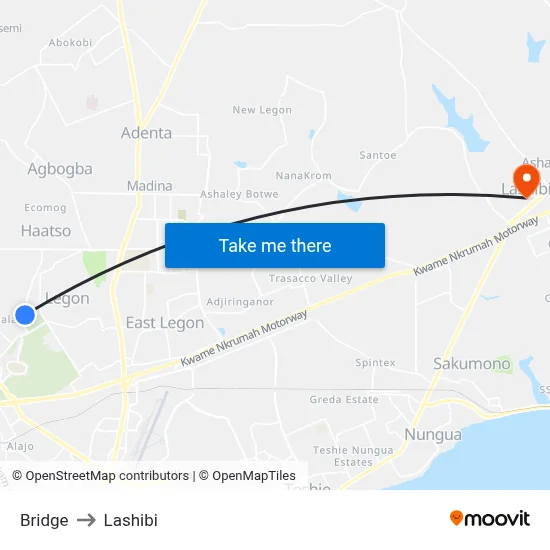 Bridge to Lashibi map
