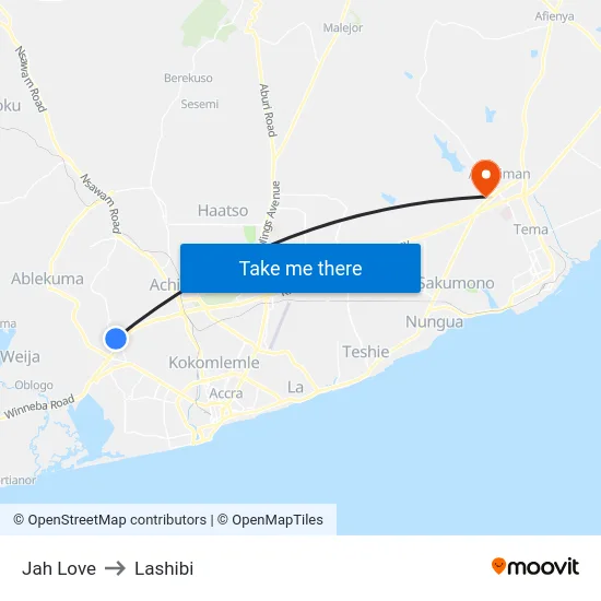 Jah Love to Lashibi map