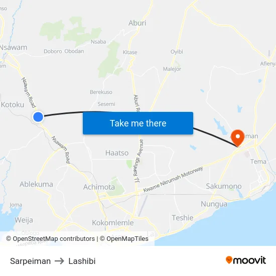 Sarpeiman to Lashibi map