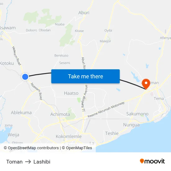 Toman to Lashibi map