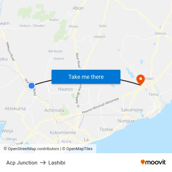 Acp Junction to Lashibi map