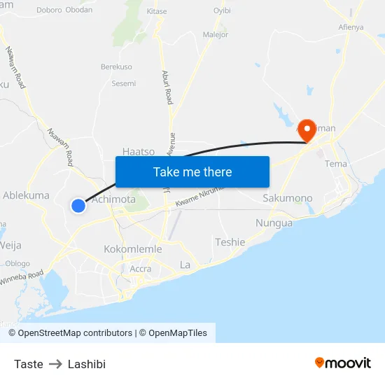 Taste to Lashibi map