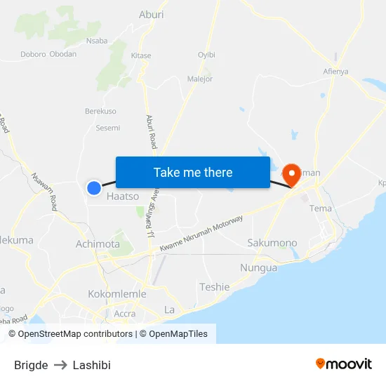 Brigde to Lashibi map