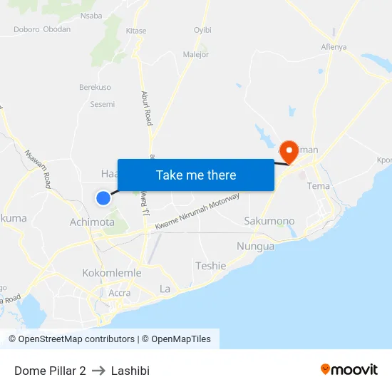 Dome Pillar 2 to Lashibi map