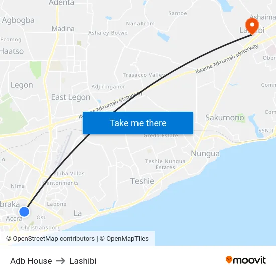Adb House to Lashibi map