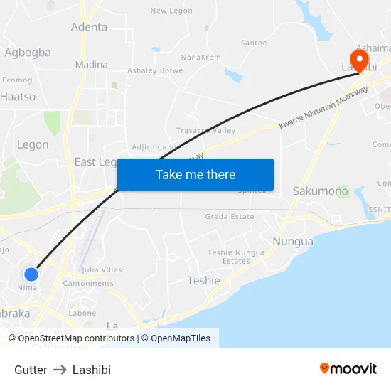 Gutter to Lashibi map
