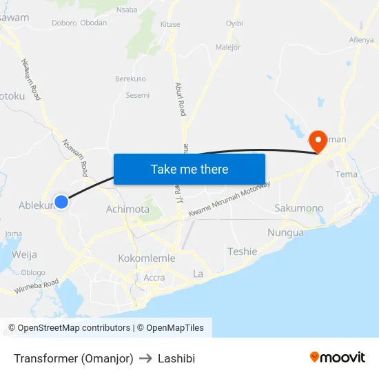 Transformer (Omanjor) to Lashibi map