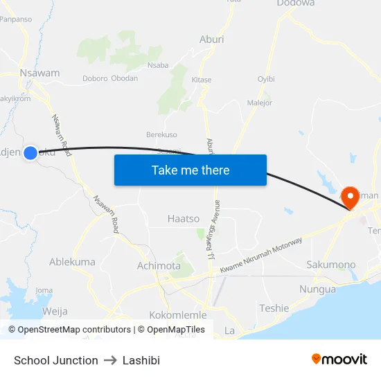 School Junction to Lashibi map