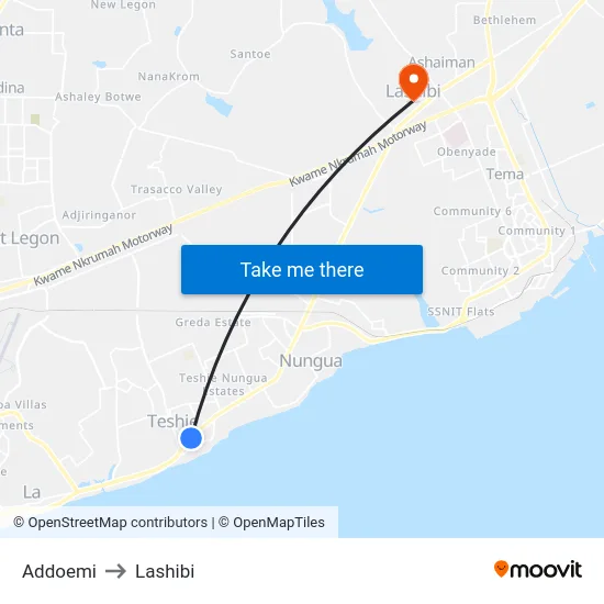 Addoemi to Lashibi map